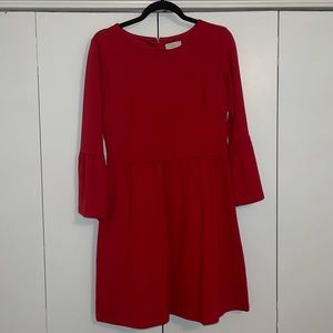 Loft Bell Sleeved Red Dress